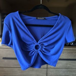 Shop Priceless royal blue crop top
